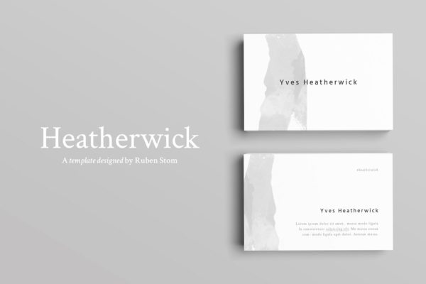 极简主义设计风格企业名片设计模板精选 Heatherwick Business Card Template