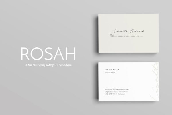 极简主义企业名片设计模板精选 Rosah Business Card Template