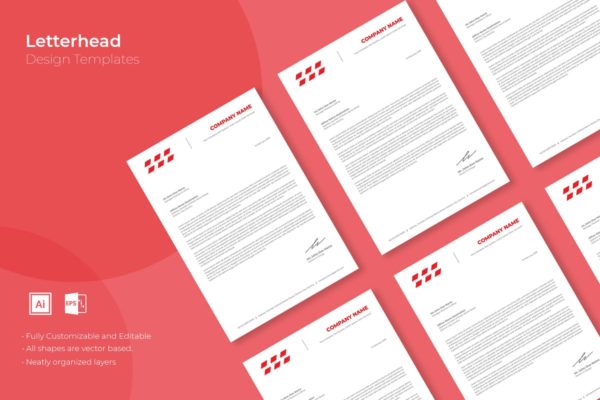 企业品牌VI信笺版式设计模板精选V52 SRTP- Letterhead Design.52