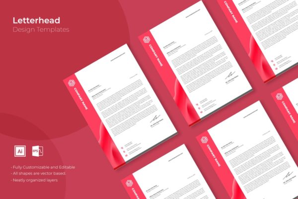企业品牌VI信笺版式设计模板精选V50 SRTP- Letterhead Design.50