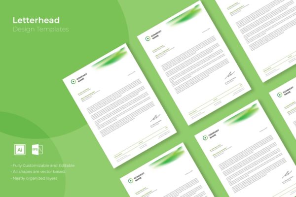 企业品牌VI信笺版式设计模板精选V51 SRTP- Letterhead Design.51