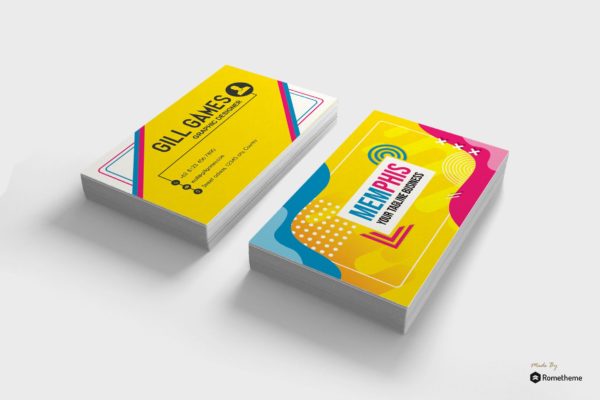 孟菲斯风格企业名片设计模板精选v19 Business Card vol. 19 HR