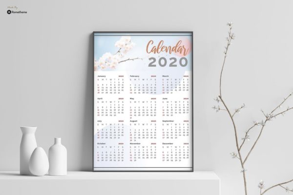 2020年单页挂历设计模板精选 Creative Calendar 2020 vol. 01 RY