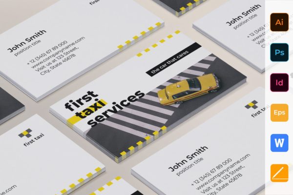出租车/网约车服务企业司机名片设计模板精选 Taxi Services Business Card