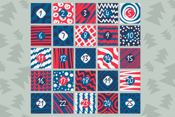 手绘纹理背景时尚日历设计模板精选 Stylish Advent Calendar Template