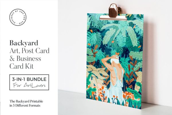 后花园水彩艺术办公文具设计套装 Backyard Art & Stationary Kit