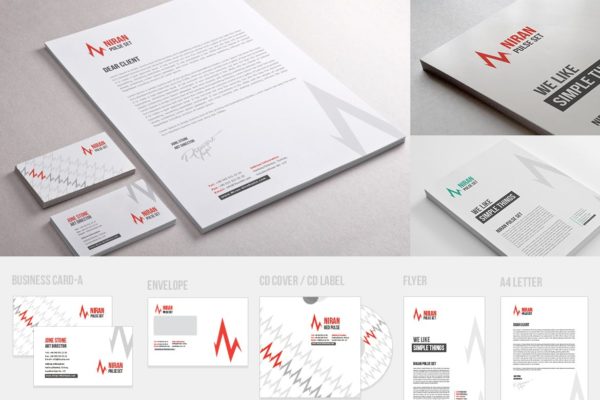 企业常用办公用品设计模板精选v2 Niran Pulse Stationery V.2