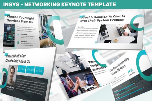 网络科技公司/技术/融资主题大洋岛精选Keynote模板模板 Insys – Networking Keynote Template