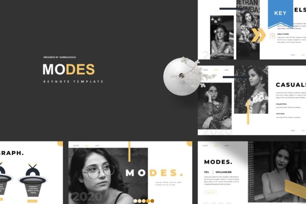 平面模特/创意摄影服务主题大洋岛精选Keynote模板模板 Modes | Keynote Template缩略图 平面模特/创意摄影服务主题大洋岛精选Keynote模板模板 Modes | Keynote Template