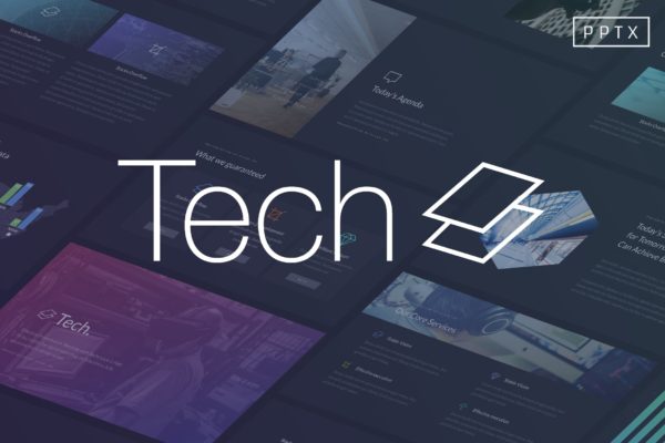 科技企业&项目宣传大洋岛精选PPT模板 Tech – Powerpoint Template