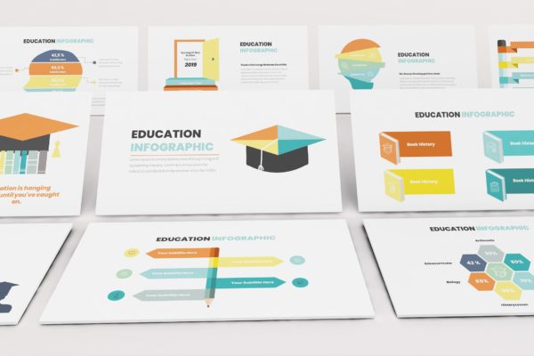 教育主题信息图表设计大洋岛精选Keynote模板模板 Education Infographic Keynote Template