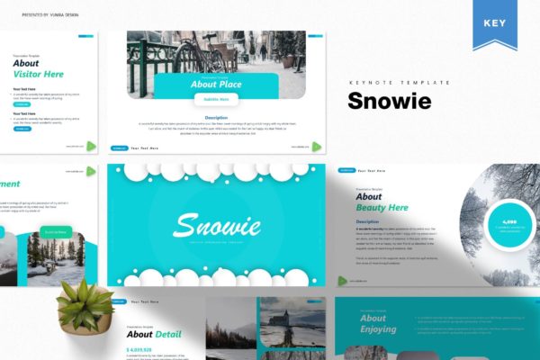 冬季元素版式大洋岛精选Keynote模板 Snowie | Keynote Template