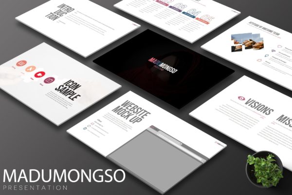 创意设计公司大洋岛精选Keynote模板设计模板 Madumongso – Keynote Template