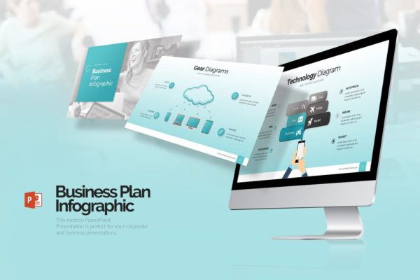 商业计划书信息图表大洋岛精选PPT模板 Business Plan Infographic Presentation (PPTX)
