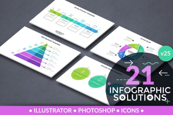 信息图表图形大洋岛精选素材包v25 Infographic Solutions. Part 25