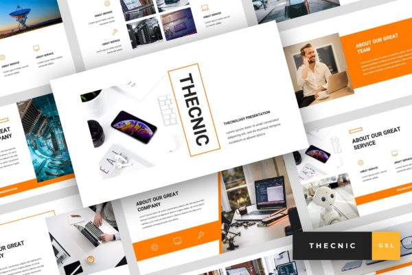 高科技企业介绍大洋岛精选谷歌演示模板 Thecnic – Technology Google Slides Template