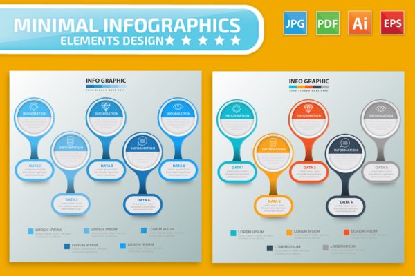 要点说明/重要特征信息图表矢量图形大洋岛精选素材v2 Infographic Elements Design