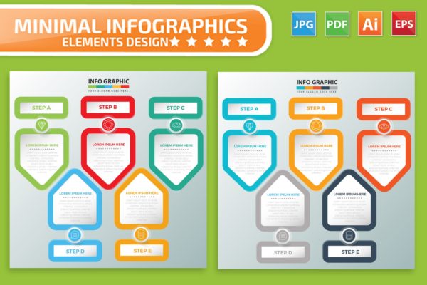 要点说明/重要特征信息图表矢量图形大洋岛精选素材v3 Infographic Elements Design