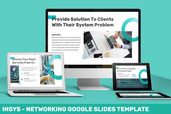 网络科技公司/技术/融资主题大洋岛精选谷歌演示模板 Insys – Networking Google Slides Template