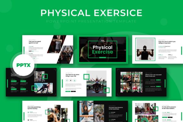 健身教程/健身俱乐部Google演示模板大洋岛精选 Physical – Google Slide Template