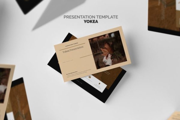 棕色色调Lookbook目录大洋岛精选谷歌演示模板 Yokea : Brown Color Tone Lookbook Google Slides