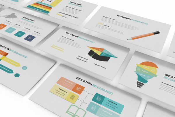 教育行业信息图表大洋岛精选Google演示模板 Education Infographic Google Slides Template