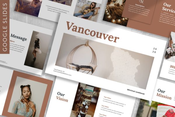 营销/金融/技术业务Lookbook大洋岛精选谷歌演示模板Vancouver – Lookbook Google Slide Template