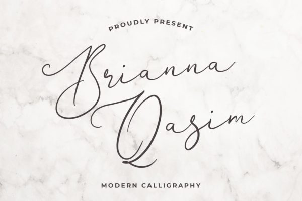 独特手写连笔书法英文字体大洋岛精选 Brianna Qasim Beautiful Calligraphy Font