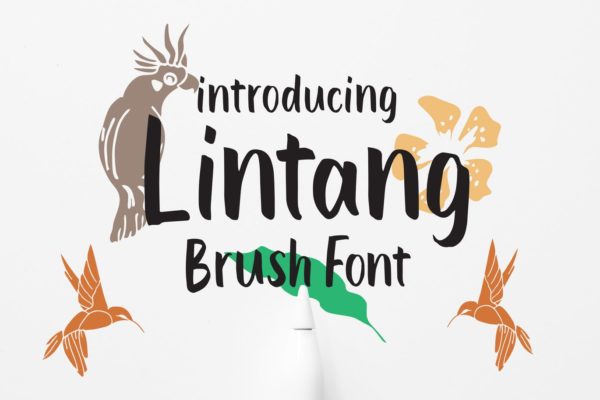 Logo/海报/服装/标签设计英文笔刷字体大洋岛精选 Lintang – Brush Font