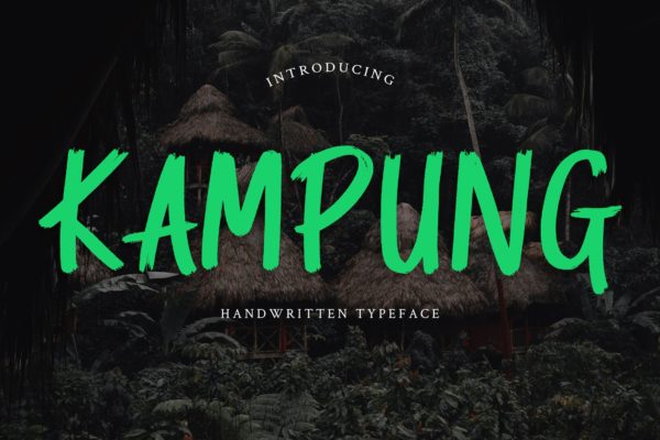 英文画笔手写字体大洋岛精选 Kampung Brush Handwritten Font