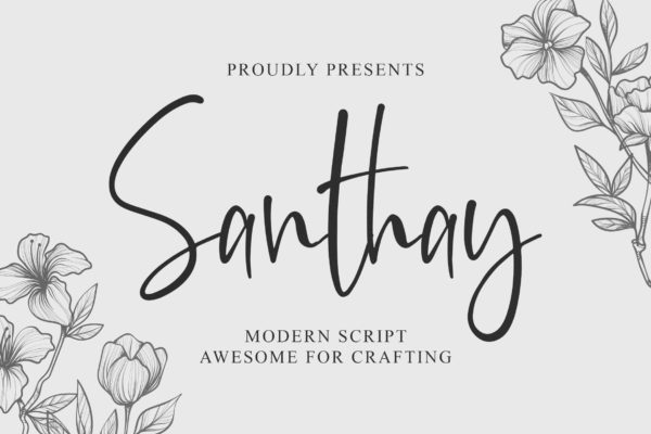 现代钢笔书法英文字体大洋岛精选 Santhay – Modern Script Font