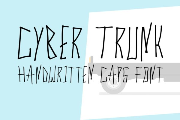 独特笔画创意英文手写字体大洋岛精选 Cyber Trunk – Handwritten Font
