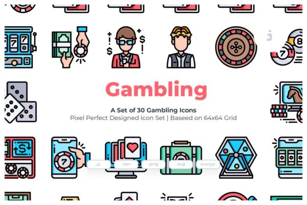 30枚赌场博彩主题矢量大洋岛精选图标 30 Gambling Icons缩略图 30枚赌场博彩主题矢量大洋岛精选图标 30 Gambling Icons