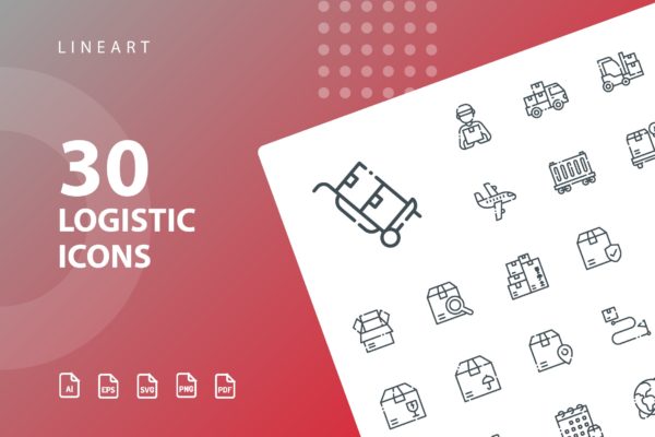 30枚物流运输矢量线性大洋岛精选图标 Logistic Lineart缩略图 30枚物流运输矢量线性大洋岛精选图标 Logistic Lineart