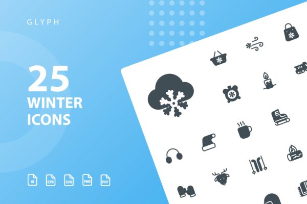 25枚冬天主题矢量字体大洋岛精选图标v2 Winter Glyph Icons缩略图 25枚冬天主题矢量字体大洋岛精选图标v2 Winter Glyph Icons