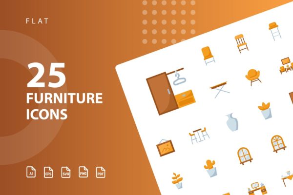 25枚家具主题扁平设计风格矢量大洋岛精选图标v3 Furniture Flat Part 3缩略图 25枚家具主题扁平设计风格矢量大洋岛精选图标v3 Furniture Flat Part 3
