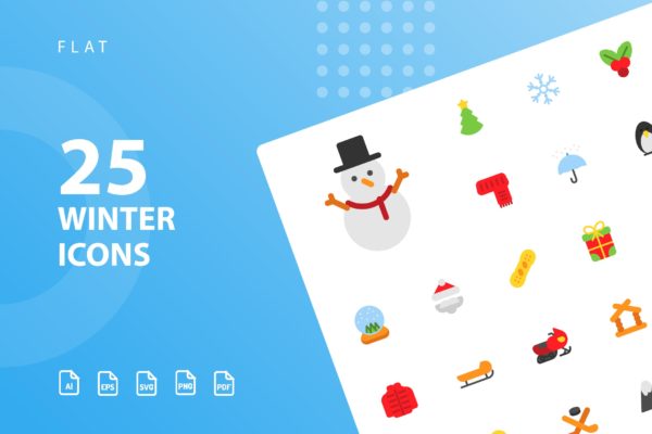 25枚冬天主题扁平设计风格矢量大洋岛精选图标v1 Winter Flat Icons缩略图 25枚冬天主题扁平设计风格矢量大洋岛精选图标v1 Winter Flat Icons