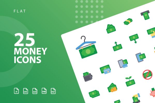 25枚金钱主题扁平设计风格矢量大洋岛精选图标 Money Flat Icons缩略图 25枚金钱主题扁平设计风格矢量大洋岛精选图标 Money Flat Icons
