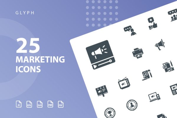 25枚市场营销主题符号大洋岛精选图标 Marketing Glyph Icons