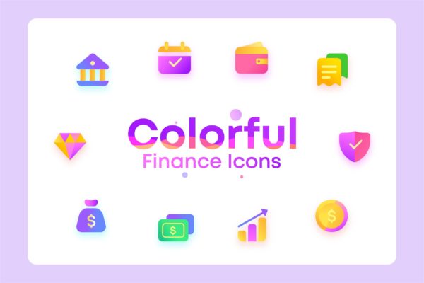 金融/钱包/银行主题彩色矢量大洋岛精选图标 Colorful Finance, wallet, bank, Illustration Icons