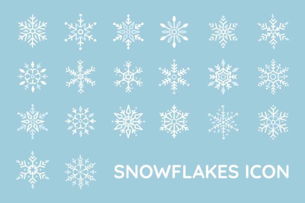 20种雪花图形矢量大洋岛精选图标 Snowflakes Icon