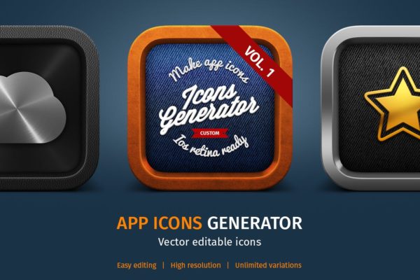 3D/2D&扁平设计风格APP大洋岛精选图标生成器v1 APP Icons Generator vol. 1