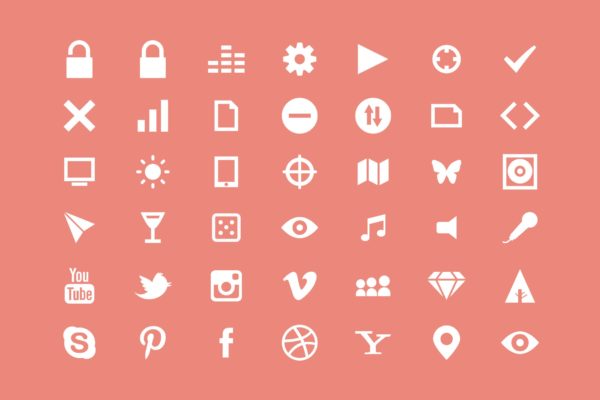 APP&Web界面设计白色矢量大洋岛精选图标素材 White Multipurpose Icons / 3 Different Sheets