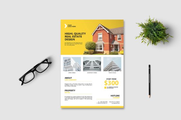 房产销售/中介主题海报传单大洋岛精选PSD模板v2 Real Estate Flyer Vol. 2