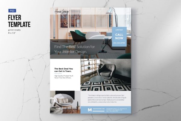 物业/室内设计/家具适用海报传单大洋岛精选PSD模板 Property, Interior, Furniture Flyer Template