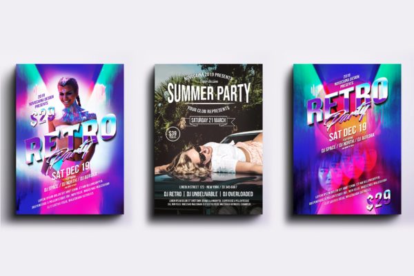 DJ/舞厅/音乐活动海报PSD素材大洋岛精选模板合集v3 Event Party Posters & Flyers Bundle V3