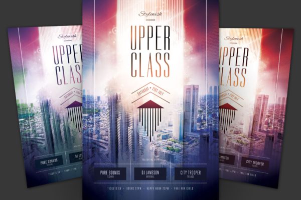 上流社会俱乐部活动传单海报PSD素材大洋岛精选模板 Upper Class Flyer