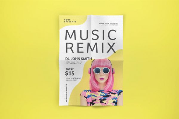 DJ混音音乐主题活动海报传单大洋岛精选PSD模板 Music Remix Flyer