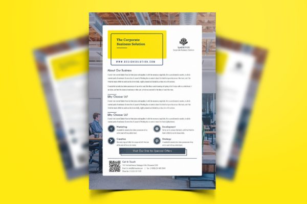 品牌设计解决方案提供商简介传单设计模板v04 Corporate Flyer-04缩略图 品牌设计解决方案提供商简介传单设计模板v04 Corporate Flyer-04