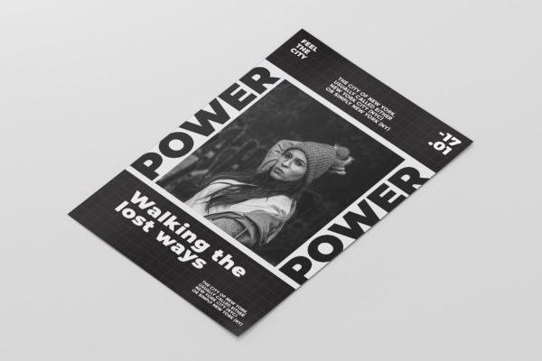 城市黑白设计风格海报PSD素材大洋岛精选 Urban Black and White Poster